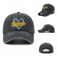 Bananas Vintage Heart Baseball Fan Game Day Washed Cotton Baseball Cap