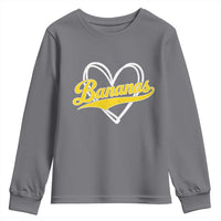 Bananas Vintage Heart Baseball Fan Game Day Youth Sweatshirt