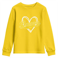 Bananas Vintage Heart Baseball Fan Game Day Youth Sweatshirt