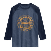 San Antonio Texas TX Vintage Souvenir Texan Pride Raglan Shirt