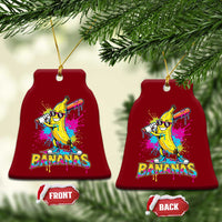 Funny Bananas Baseball Drip Ice Cream Sports Splatter Ceramic Ornament