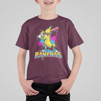 Funny Bananas Baseball Drip Ice Cream Sports Splatter T Shirt For Kid