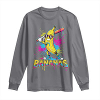 Funny Bananas Baseball Drip Ice Cream Sports Splatter Long Sleeve Shirt