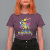 Funny Bananas Baseball Drip Ice Cream Sports Splatter T Shirt For Women
