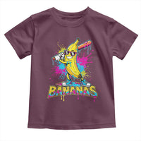 Funny Bananas Baseball Drip Ice Cream Sports Splatter Toddler T Shirt