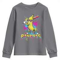 Funny Bananas Baseball Drip Ice Cream Sports Splatter Youth Sweatshirt