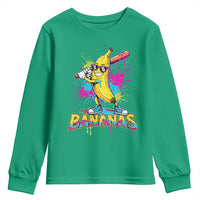 Funny Bananas Baseball Drip Ice Cream Sports Splatter Youth Sweatshirt