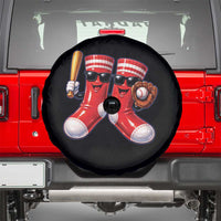 Funny Red Socks Playing Baseball Graphic Sport Game Day Spare Tire Cover