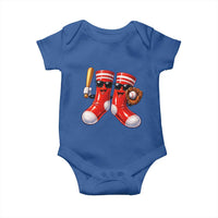Funny Red Socks Playing Baseball Graphic Sport Game Day Baby Onesie