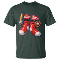 Funny Red Socks Playing Baseball Graphic Sport Game Day T Shirt