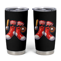 Funny Red Socks Playing Baseball Graphic Sport Game Day Tumbler Cup