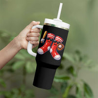 Funny Red Socks Playing Baseball Graphic Sport Game Day Tumbler With Handle