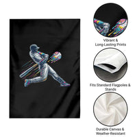 Ice Cream Baseball Player Dripping Game Day Garden Flag