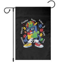 Funny 67 Autism Awareness Garden Flag Six Seven Puzzle Meme Creative Brilliant Hope Love Kindness