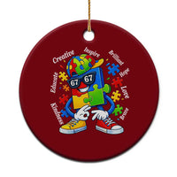 Funny 67 Autism Awareness Ceramic Ornament Six Seven Puzzle Meme Creative Brilliant Hope Love Kindness