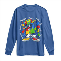 Funny 67 Autism Awareness Long Sleeve Shirt Six Seven Puzzle Meme Creative Brilliant Hope Love Kindness