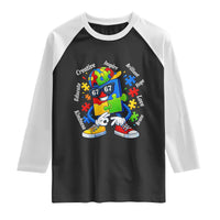 Funny 67 Autism Awareness Raglan Shirt Six Seven Puzzle Meme Creative Brilliant Hope Love Kindness