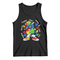 Funny 67 Autism Awareness Tank Top Six Seven Puzzle Meme Creative Brilliant Hope Love Kindness