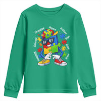 Funny 67 Autism Awareness Youth Sweatshirt Six Seven Puzzle Meme Creative Brilliant Hope Love Kindness