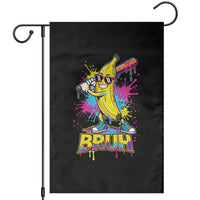 Funny Bruh Banana Baseball Drip Ice Cream Sports Splatter Garden Flag