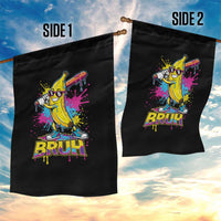 Funny Bruh Banana Baseball Drip Ice Cream Sports Splatter Garden Flag