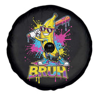 Funny Bruh Banana Baseball Drip Ice Cream Sports Splatter Spare Tire Cover