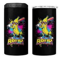 Funny Bruh Banana Baseball Drip Ice Cream Sports Splatter 4 in 1 Can Cooler Tumbler