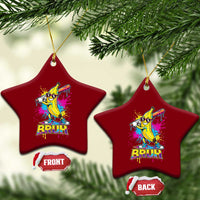 Funny Bruh Banana Baseball Drip Ice Cream Sports Splatter Ceramic Ornament