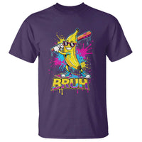 Funny Bruh Banana Baseball Drip Ice Cream Sports Splatter T Shirt