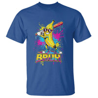 Funny Bruh Banana Baseball Drip Ice Cream Sports Splatter T Shirt