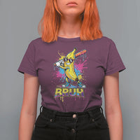 Funny Bruh Banana Baseball Drip Ice Cream Sports Splatter T Shirt For Women