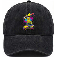 Funny Bruh Banana Baseball Drip Ice Cream Sports Splatter Washed Cotton Baseball Cap