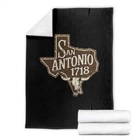 Vintage San Antonio Texas Est 1718 Longhorn Cow Skull Throw Blanket