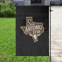 Vintage San Antonio Texas Est 1718 Longhorn Cow Skull Garden Flag