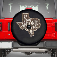 Vintage San Antonio Texas Est 1718 Longhorn Cow Skull Spare Tire Cover