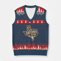Vintage San Antonio Texas Est 1718 Longhorn Cow Skull V-Neck Knit Sweater Vest