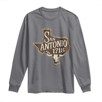 Vintage San Antonio Texas Est 1718 Longhorn Cow Skull Long Sleeve Shirt