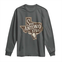 Vintage San Antonio Texas Est 1718 Longhorn Cow Skull Long Sleeve Shirt