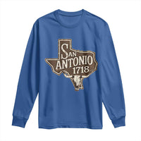 Vintage San Antonio Texas Est 1718 Longhorn Cow Skull Long Sleeve Shirt