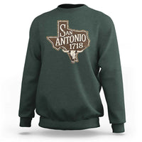 Vintage San Antonio Texas Est 1718 Longhorn Cow Skull Sweatshirt