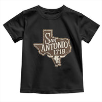 Vintage San Antonio Texas Est 1718 Longhorn Cow Skull Toddler T Shirt