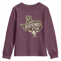 Vintage San Antonio Texas Est 1718 Longhorn Cow Skull Youth Sweatshirt