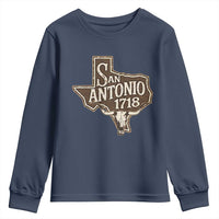 Vintage San Antonio Texas Est 1718 Longhorn Cow Skull Youth Sweatshirt