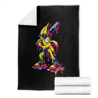 Funny Banana Baseball Drip Ice Cream Splatter Throw Blanket