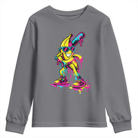 Funny Banana Baseball Drip Ice Cream Splatter Youth Sweatshirt