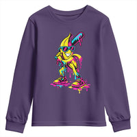 Funny Banana Baseball Drip Ice Cream Splatter Youth Sweatshirt