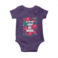Spanish Latina Mom Baby Onesie La Mejor Mama Del Mundo Mother's Day Flowers