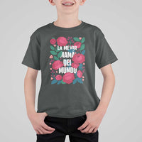 Spanish Latina Mom T Shirt For Kid La Mejor Mama Del Mundo Mother's Day Flowers