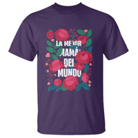 Spanish Latina Mom T Shirt La Mejor Mama Del Mundo Mother's Day Flowers
