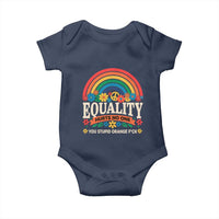 Equality Hurts No One You Stupid Orange Fuck Baby Onesie Rainbow Peace Flowers